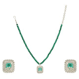 HEERA SQUARE ZIRCON PENDANT SET