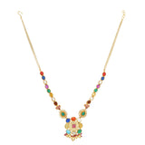 NAVRATNA  SQUARE NECKLACE SET