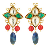 NAVRATNA FLOWER PENDANT SET