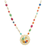 NAVRATNA ROUND PENDANT SET