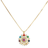 NAVRATNA OVEL NECKLACE SET