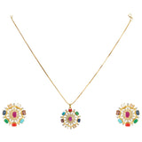 NAVRATNA ROUND PENDANT SET