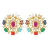 NAVRATNA OVEL NECKLACE SET