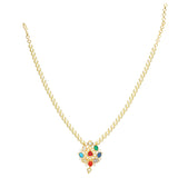 NAVRATNA PAN PENDANT SET
