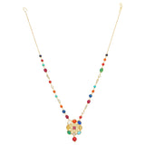 NAVRATNA SQUARE PENDANT SET
