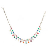 NAVRATNA SILVER PLATED NECKLACE  SET