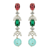 NAVRATNA SILVER PLATED NECKLACE  SET