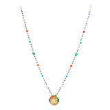 NAVRATNA PENDANT FLOWER SET