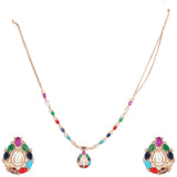 NAVRATNA PAN ROSE NECKLACE SET