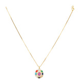 NAVRATNA GOLD PLATED  PENDANT SET