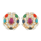 NAVRATNA GOLD PLATED  PENDANT SET