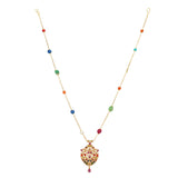 NAVRATNA PYRITE PENDANT SET