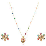 NAVRATNA PYRITE PENDANT SET