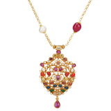 NAVRATNA PYRITE PENDANT SET
