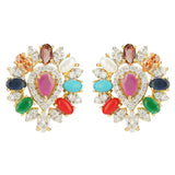 NAVRATNA ROUND PENDANT SET