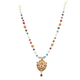 NAVRATNA GOLD PLATED  PENDANT SET