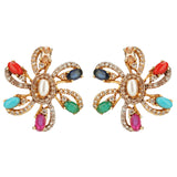 NAVRATNA GOLD PLATED  PENDANT SET