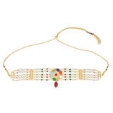 NAVRATNA ROUND PEARLS NECKLACE SET