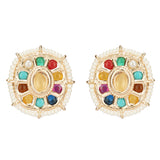 NAVRATNA ROUND PEARLS NECKLACE SET
