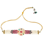 NAVRATNA FLOWER CHOKER SET