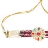 NAVRATNA FLOWER CHOKER SET