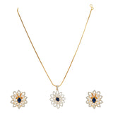 HEERA ZIRCON FLOWER PENDANT SET