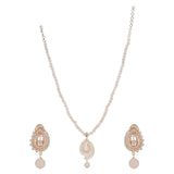HEERA ROSE PLATED ZIRCON PENDANT SET