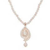 HEERA ROSE PLATED ZIRCON PENDANT SET