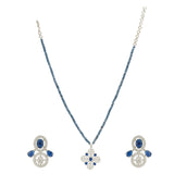 HEERA SILVER PLATED PENDANT SET