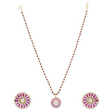 HEERA GOLD PLATED ROUND PENDANT SET