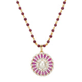 HEERA GOLD PLATED ROUND PENDANT SET