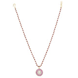 HEERA GOLD PLATED ROUND PENDANT SET
