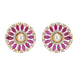 HEERA GOLD PLATED ROUND PENDANT SET