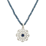 HEERA FLOWER SILVER PENDANT SET