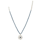 HEERA FLOWER SILVER PENDANT SET