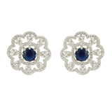 HEERA FLOWER SILVER PENDANT SET