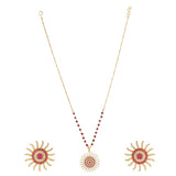 HEERA ZIRCON FLOWER PENDANT SET