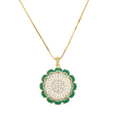 HEERA FLOWER GREEN PENDANT SET