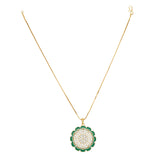 HEERA FLOWER GREEN PENDANT SET