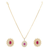 HEERA FLOWER ZIRCON PENDANT SET