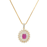 HEERA FLOWER ZIRCON PENDANT SET