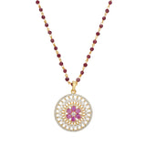 HEERA FLOWER ROUND PENDANT SET