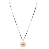 HEERA FLOWER ROUND PENDANT SET