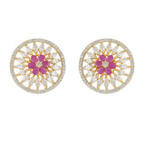 HEERA FLOWER ROUND PENDANT SET