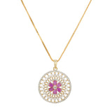 HEERA GOLD PLATED ROUND PENDANT SET