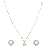 HEERA GOLD PLATED ROUND PENDANT SET