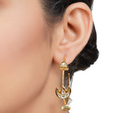 Gold Plated Panaash Kundan Hoop Earrings
