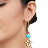 Gold Plated Panaash Turquoise Kundan Earrings