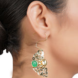 Gold Plated Panaash Kundan Filigree S-Hoop Earrings