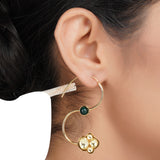 Gold Plated Panaash Kundan S-Hoop Earrings